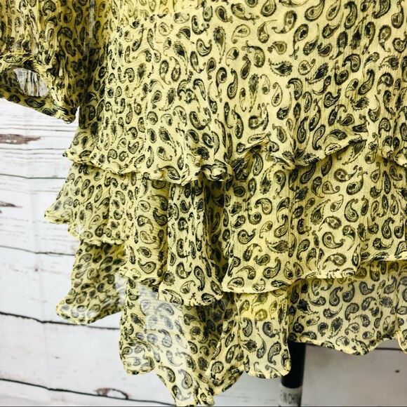 Revolve Stevie May French Vanilla Paisley Open Back Ruffle Mini Dress Yellow - Picture 7 of 10